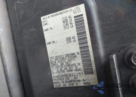 2013 Nissan Maxima 3.5 S z USA, uszkodzony, nr VIN 1N4AA5AP0DC832295